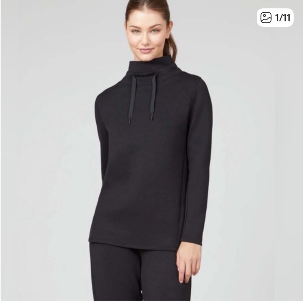 SPANX AirLuxe “Got Ya Covered” Pullover Sweatshirt in Black size L